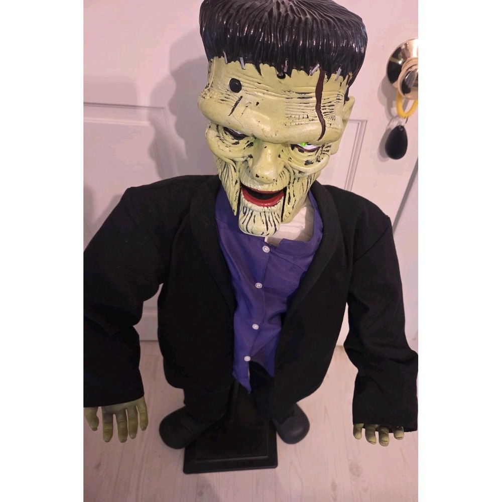 Gemmy Frankenstein 37" Vintage Sings "How can it be Now" Mouth moves Eyes Blink - Picture 7 of 10